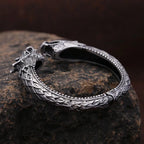 New Vintage Double Dragon Head Bracelets For Men Punk Hip Hop Biker 316L Stainless Steel Vikings Animal Bracelet Amulet