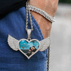 Heart Photo Pendant Necklace Stainless Steel