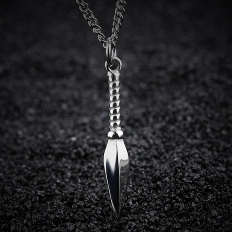 Gold Spear Pendant Necklace Box Chain Statement