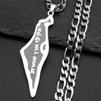 Israel-Palestine Map Pendant Necklace — Gold-Tone