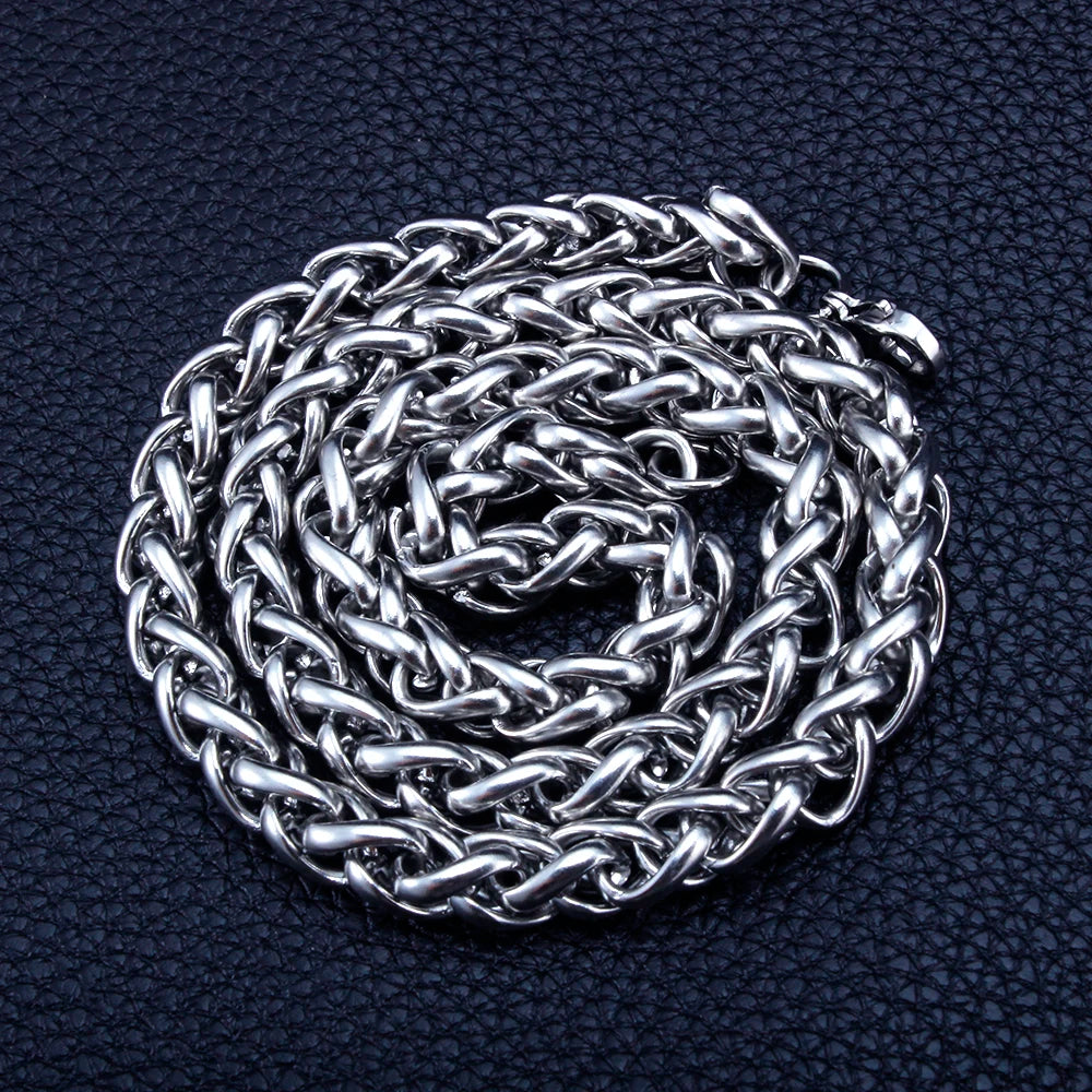 2-8mm (40-80cm) Full Size Stainless Steel Dragon Chain Necklace Fashion Punk Twist Chains Jewelry Gift for Men Women
