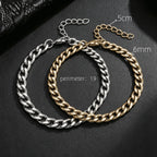 Width 6/8mm 316L Stainless Steel Men's Goth Y2K Cuban Style Fashion Bracelet America N Retro Steampunk Accessories
