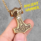 Stainless Steel Thor's Hammer Men Necklaces Pendants Chain Punk Trendy for Boyfriend Male Jewelry Creativity Gift