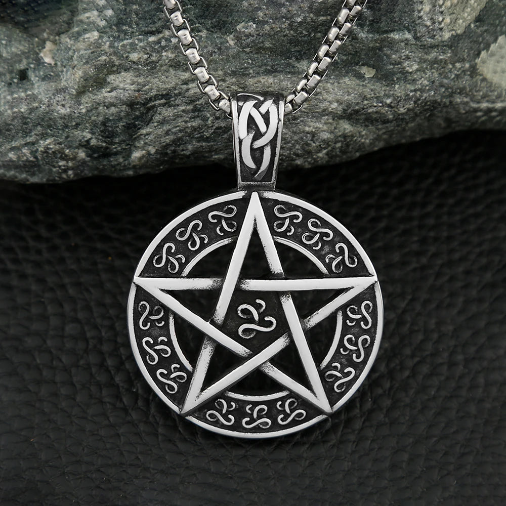 Fashion Vintage Hexagram Pendant Necklaces For Man Women Stainless Steel Star Of David Necklace Amulet Jewelry Gift