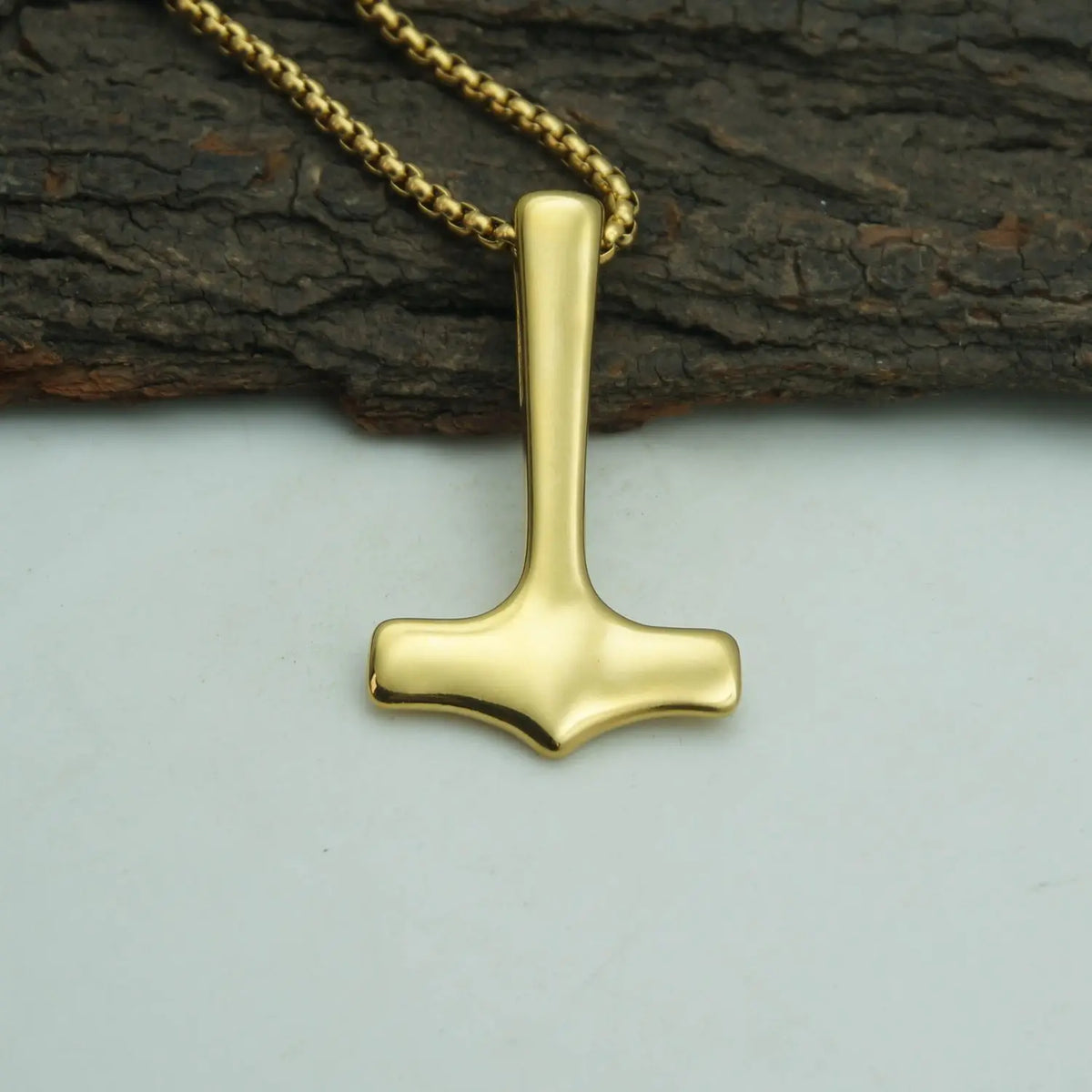 Simple Viking Mjolnir Thor's Hammer Necklace — Stainless Steel