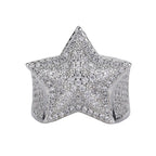 New in Hip-hop Style Trendy Fashion Star Rings for Women Domineering Inlaid Full Pentagram Female Ring Jewelry