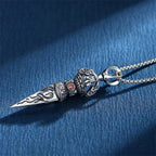 Retro Subduing Demon Pestle Pendant Necklace Male Jewelry Tide Amulet 925 Silver Chain Necklace For Men Personality