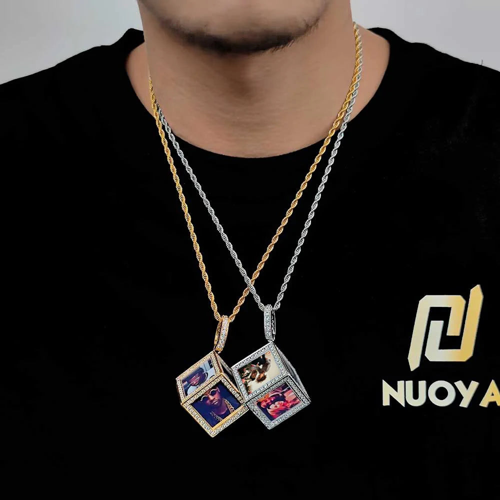 Statement Photo Pendant Necklace Memory Cube