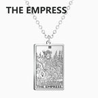 LIKGREAT Tarot Card Necklace Major Arcana Tarots Stainless Steel Necklaces Divination Jewelry Birthday Gift for Women