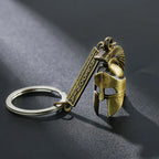 Retro Bronze Spartan Warriors Hero Helmet Macedonia Zinc Alloy Pendant Key Chains Souvenir Crafts Wallet Backpack Dangle Jewelry