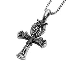 Vintage Ankh Cross Necklace Unisex 316L Stainless Steel Unique Eye Of Horus Amulet Pendant Egyptian Jewelry Gifts