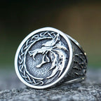 NEW Men's 316L Stainless Steel Rings Vintage Viking Wolf Head Animal Ring Odin Amulet Jewelry for Gift Free Shipping