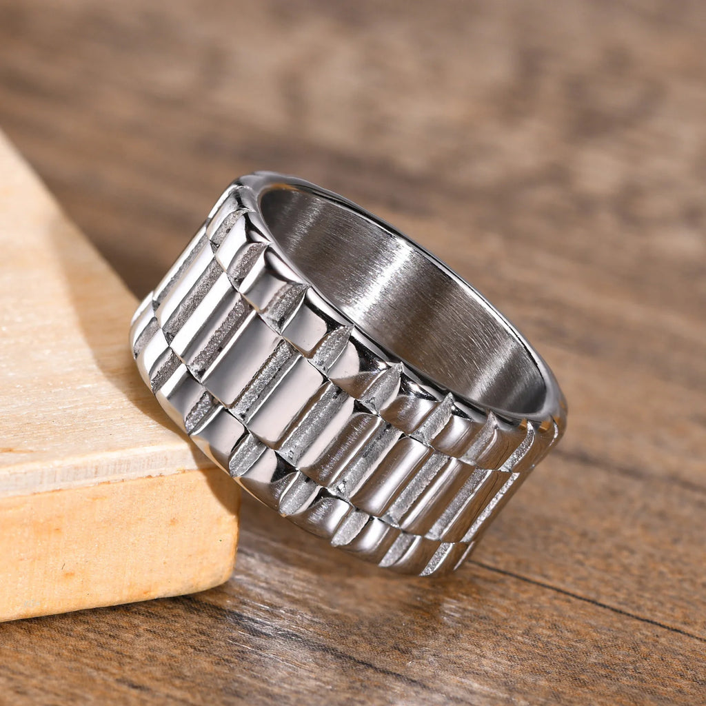 Presidential Watch Link Ring — Stainless Steel