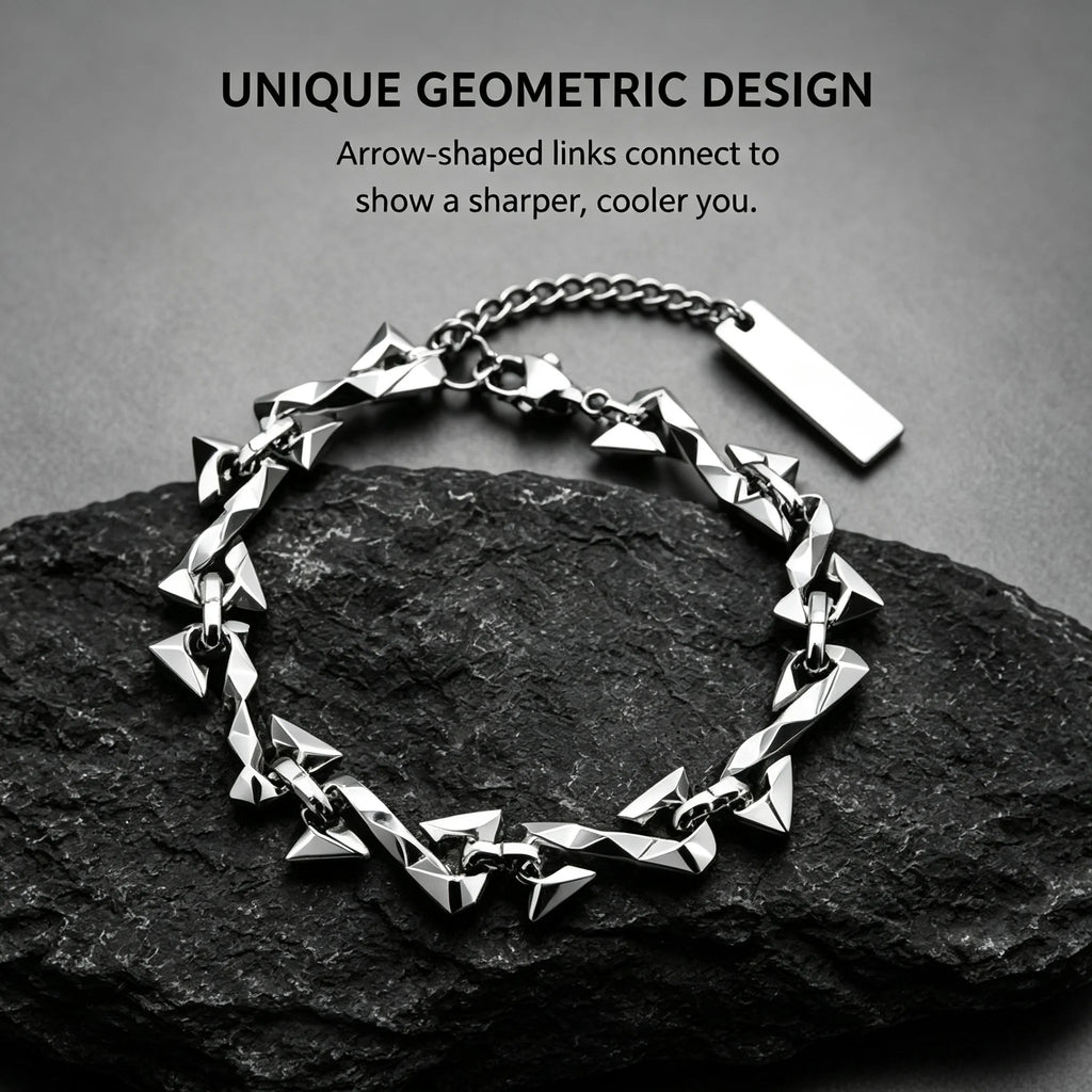 Letter Z Thorn Barbed Wire Link Chain Bracelet for Men & Women