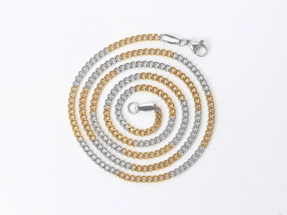 Stainless Steel Cuban Chain Necklace 3MM