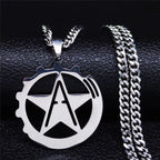 Hammer Sickle Pendant Necklace — Silver