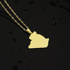Algeria Map Pendant Necklace — Stainless Steel