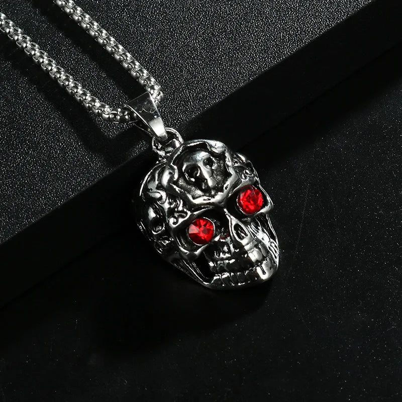 Skull Steel Pendant European American Head