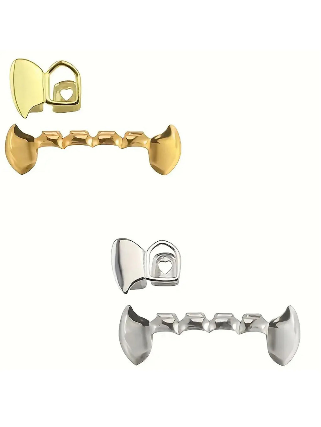 Hollow Tiger Teeth Grillz Single-Sided Flat Teeth Caps