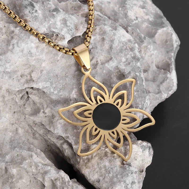 Sun Moon Star Trinity Pendant Necklace