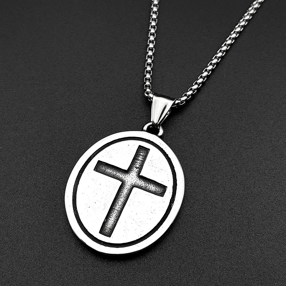 Saint Christopher Medal Pendant Necklace — Gold-Tone
