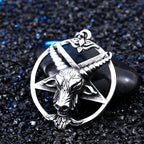 BEIER New Stainless steel Pentagram Pan God Skull Goat Head Pendant Necklace Occult Metal Vintage for Man BP8-342