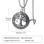 Viking Tree of Life Box Chain Pendant — SS