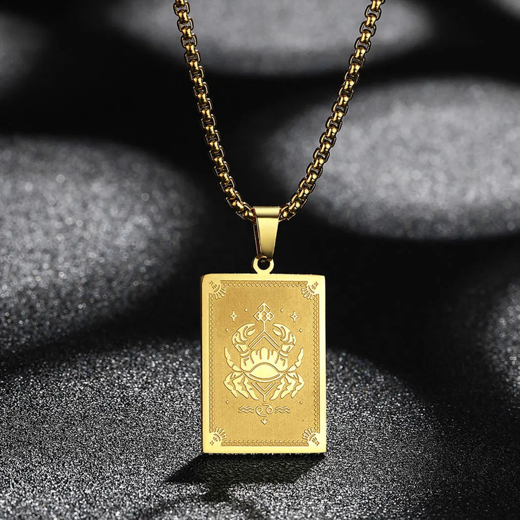 Zodiac Sign Capricorn Pendant Necklace for Women Men 12 Constellation Jewelry Choker Charm Chain Birthday Gift Female Collar