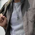 Hexagram Thorn Pendant Necklace — Silver-Tone, 60cm