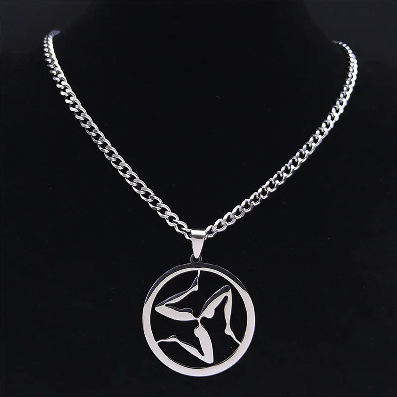 Wolf Greek Steel Pendant Triskelion Triskele Irish