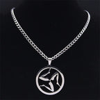 Wolf Greek Steel Pendant Triskelion Triskele Irish