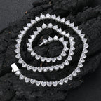 Heart Tennis Chain Iced Out Necklace
