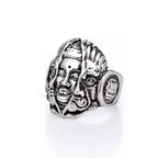 God or Devil Gothic Open Ring — Retro Biker Statement Band