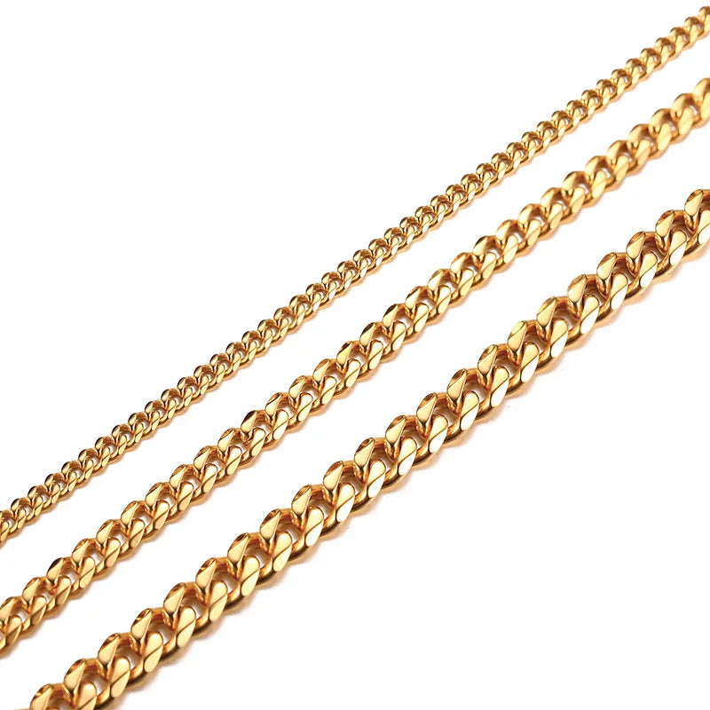 Cuban Chain Necklace 3-7mm — Stainless