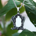 Good Polished 2024 New Creative Mirror And Skull Pendant Necklace For Man Women Personality Charm Jewelry Punk Rock