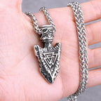 Odin Rune Vegvisir Pendant Necklace — Stainless Steel