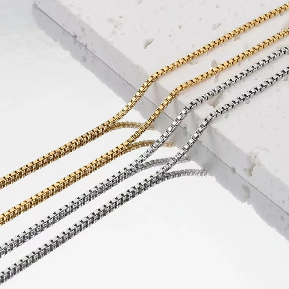 2mm Box Chain Necklace — Stainless Steel