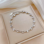316L Stainless steel coffee bean Chain Necklace Cute pig nose chain bracelet Punk Hip Hop DIY jewelry Handmade necklace
