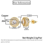 Iced Out Dollar Sign Stud Earrings Stainless Steel