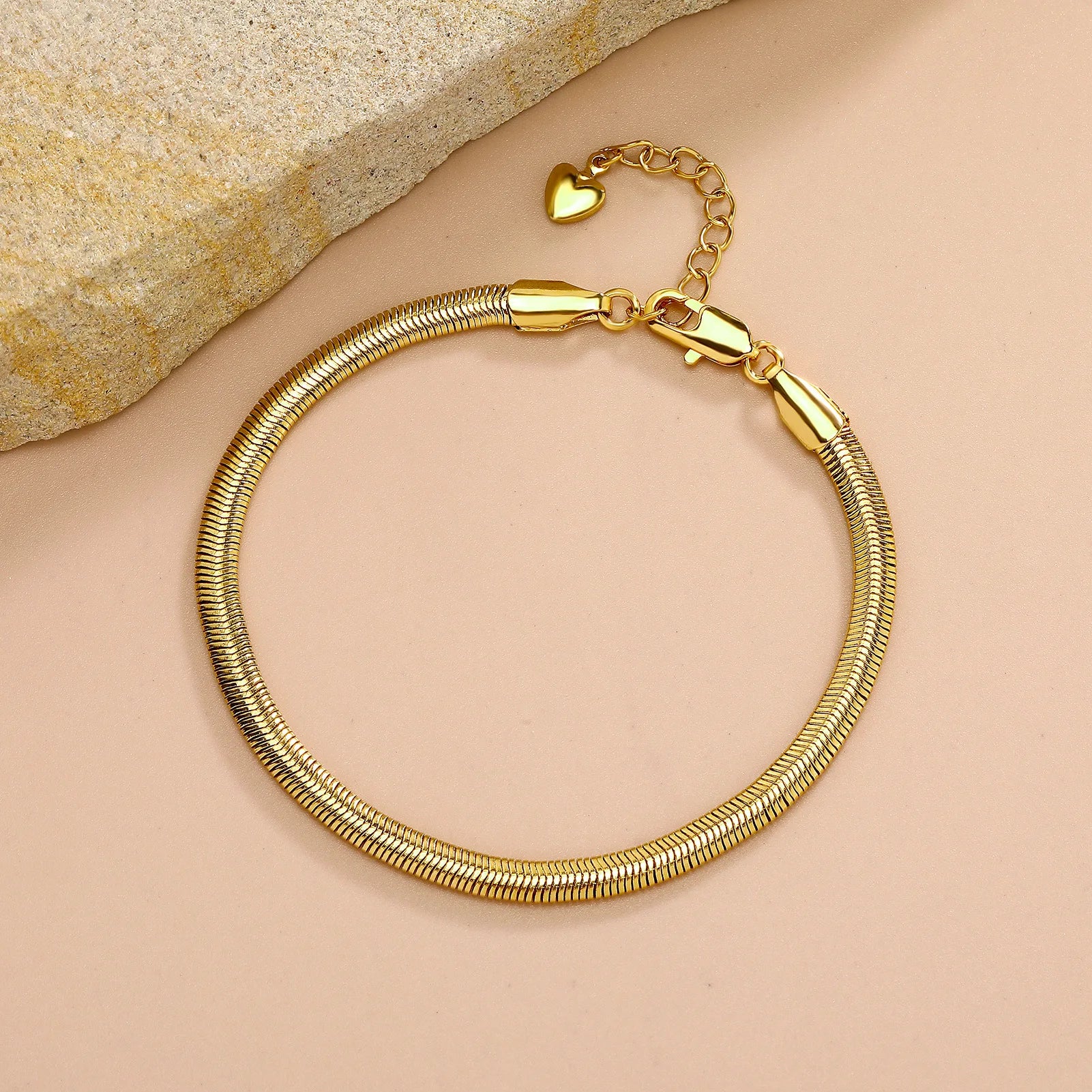 Gold Snake Bracelet Adjustable Statement