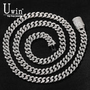 Moissanite Cuban Chain Necklace 6mm — Silver-Tone