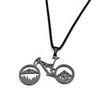 Mountain Bike Pendant Necklace — Stainless Steel