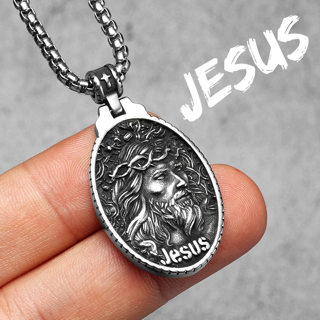 Angel Jesus Virgin Mary Pendant — Stainless Steel