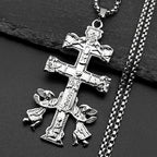Caravaca Cross Pendant Necklace — Stainless Steel