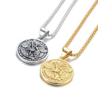 ST.MICHAEL Necklace 316L Stainless Steel Jewelry Angel Saint Men Women Pendant