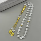 33Pcs Glass Rosary Muslim Prayer Keyring String Tassel Islamic Middle East Uae Dubai Arab Islam Car Pendant Jewelry