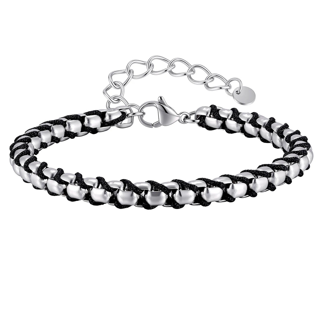 Twisted Rope Chain Link Bracelet — Stainless Steel