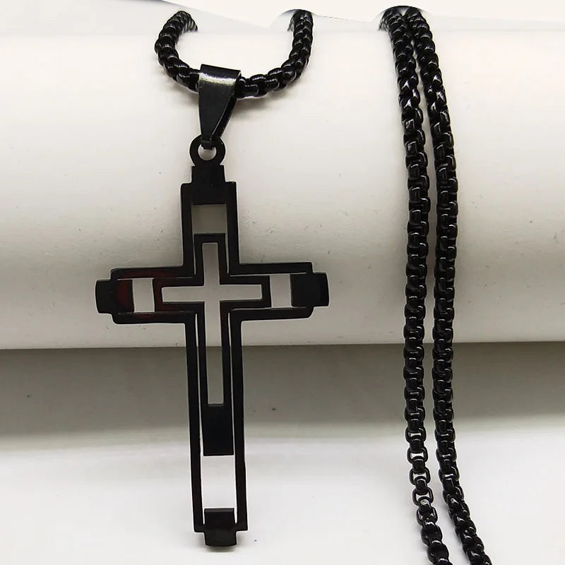 Cross Steel Pendant Hollow Religion