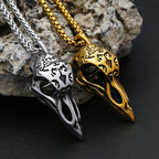 Raven Skull Pendant — Stainless Steel