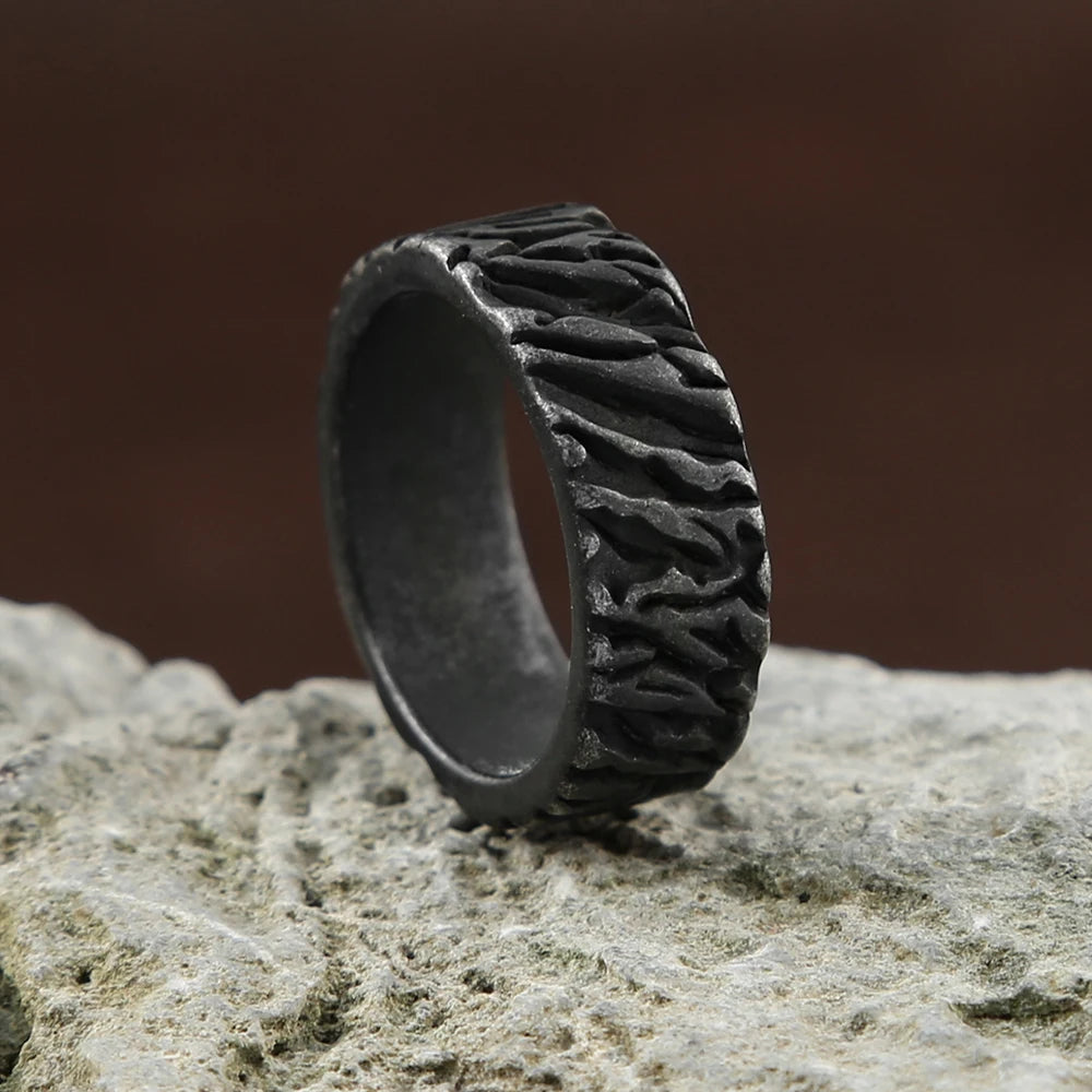 Valknut Black Ring Vintage Viking Triangle Nordic